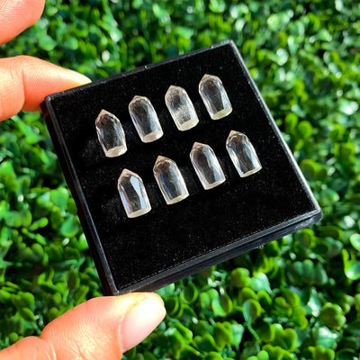 Punta Facetada de Cuarzo Cristal 12x6 mm