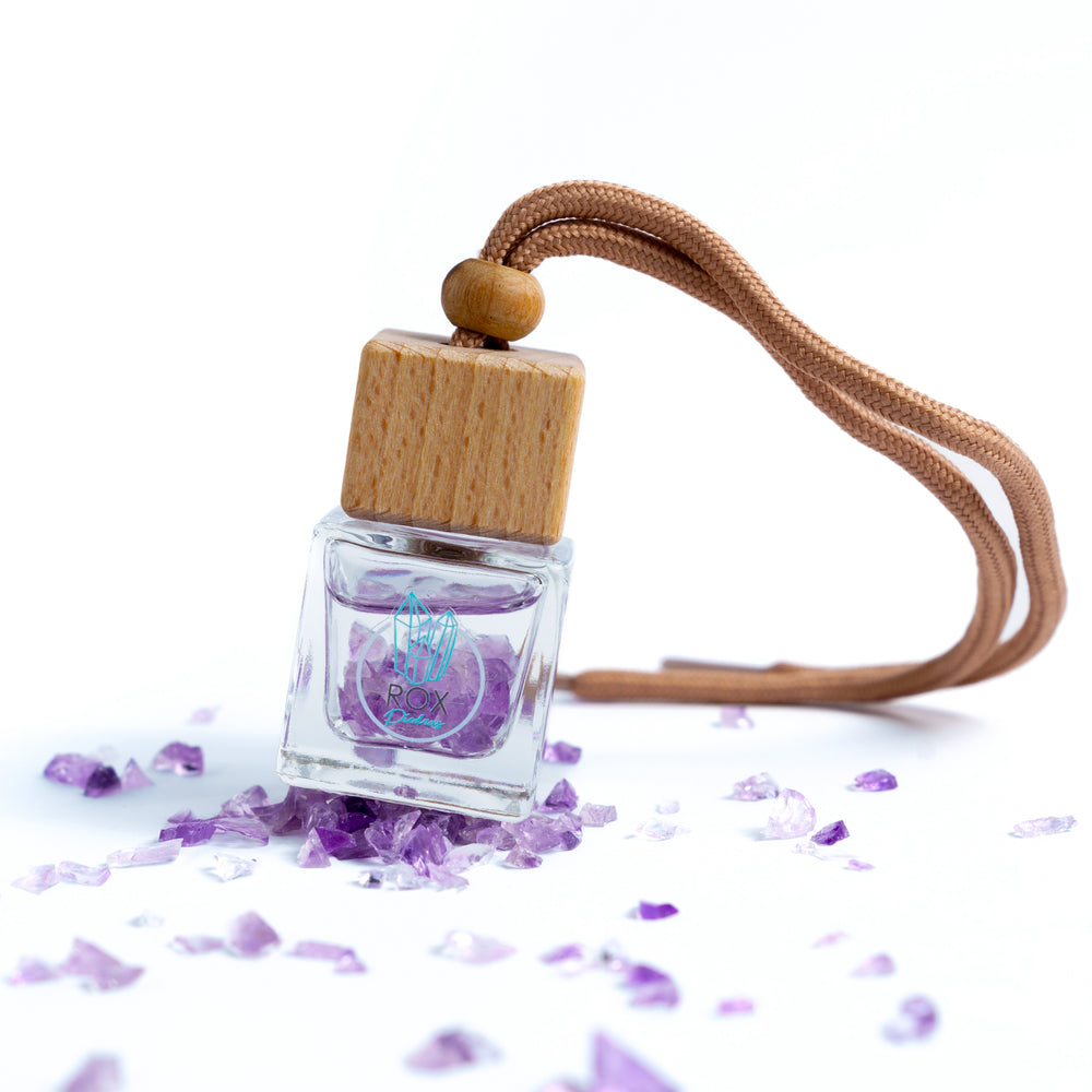 DIFUSOR DE AUTO Y CLOSET PIEDRA NATURAL AMATISTA - HIGO