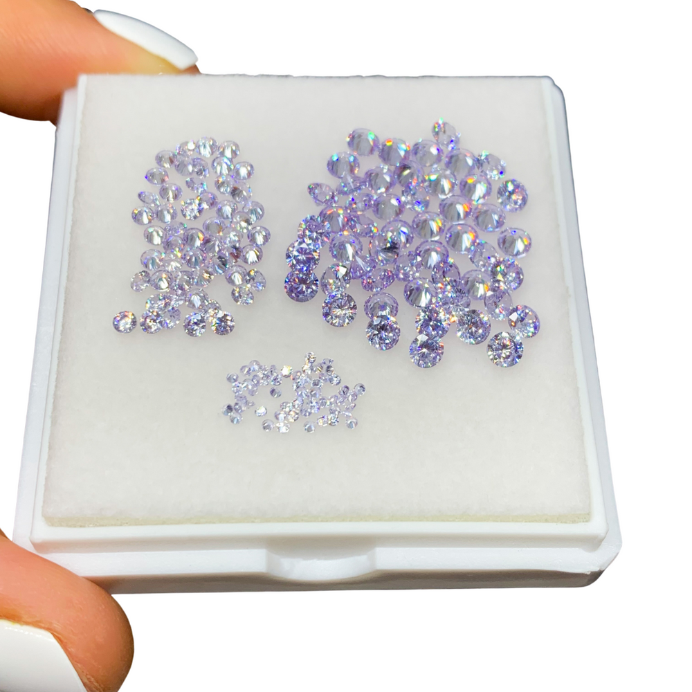 Zirconia Sintético Color Lavanda 1 mm, 2 mm y 3 mm Corte Diamante