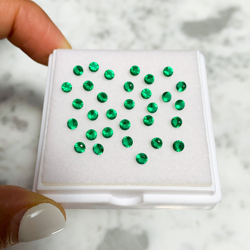 Zirconia Sintético Color Spring Green 1 mm, 2 mm y 3 mm Corte Diamante