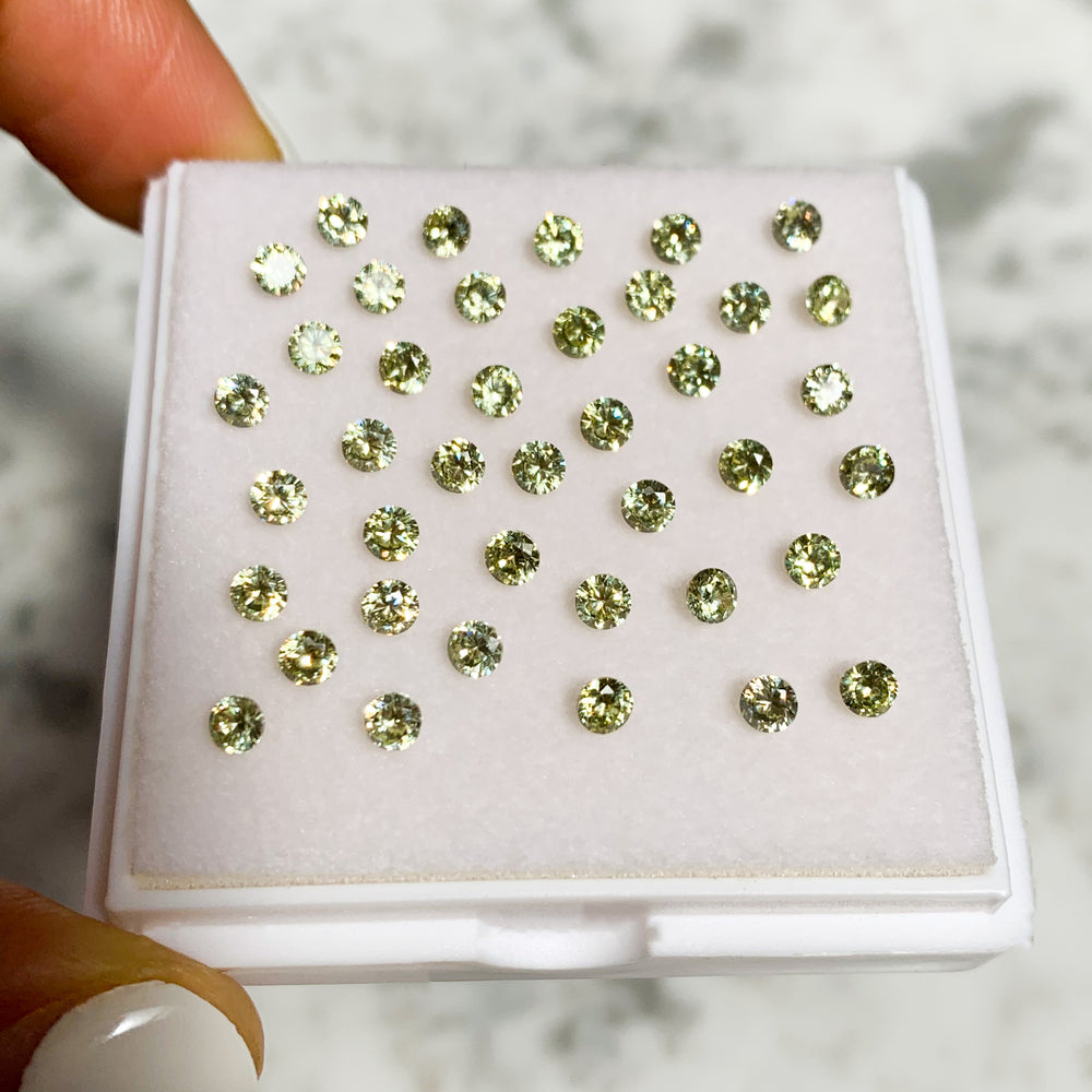 Zirconia Sintético Color Olivo 1 mm, 2 mm y 3 mm Corte Diamante