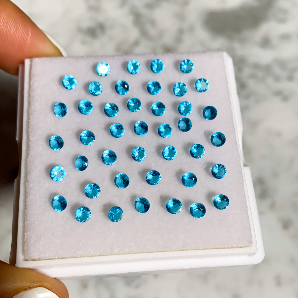 Zirconia Sintético Color Fancy Blue 1 mm, 2 mm y 3 mm Corte Diamante