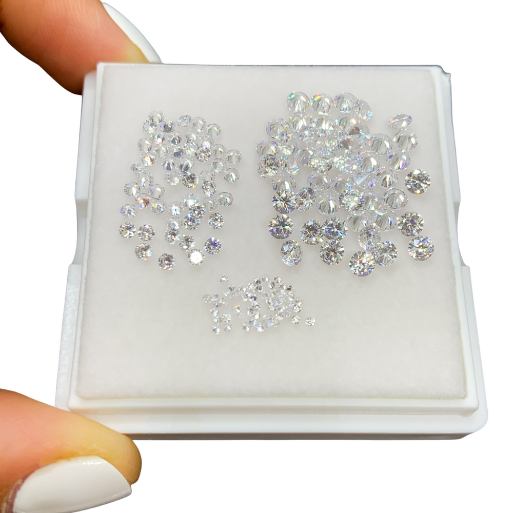 Zirconia Sintético Color White Quartz 1 mm, 2 mm y 3 mm Corte Diamante