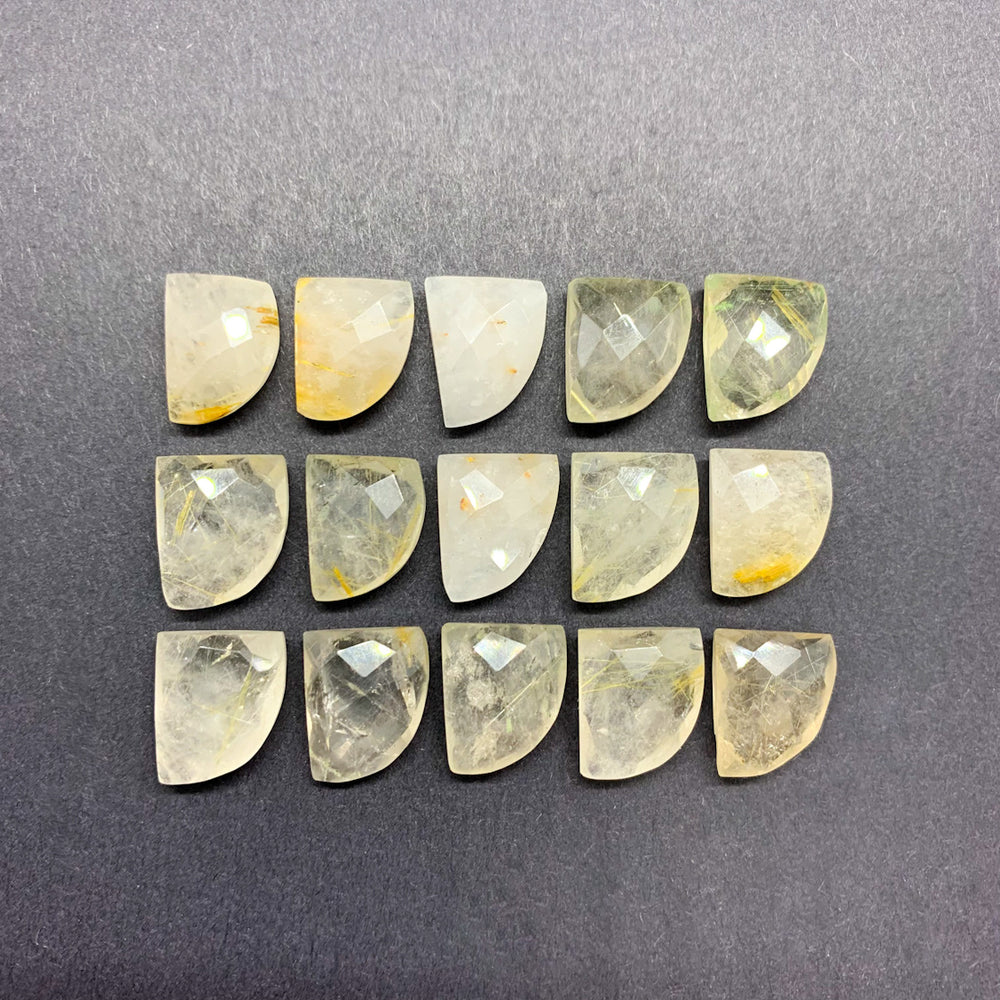 Cuerno Facetado Cuarzo Rutilado 12x10 mm